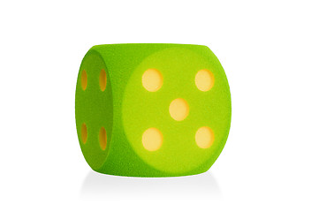 Image showing Large green foam dice isolated - 5