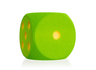 Image showing Large green foam dice isolated - 1