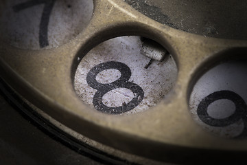 Image showing Close up of Vintage phone dial - 8