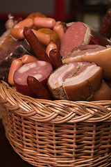Image showing Variety of sausage products