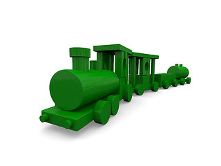 Image showing Wooden toy train