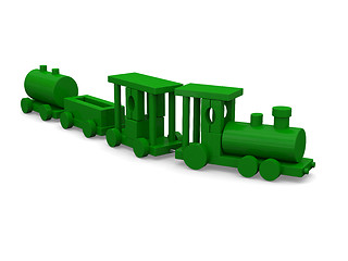 Image showing Green toy train
