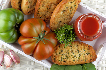 Image showing Tomato Juice and Bread