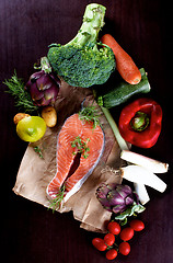 Image showing Salmon with Vegetables