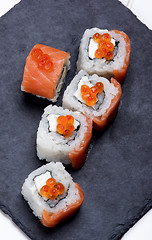 Image showing Salmon and Caviar Sushi