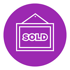 Image showing Sold placard line icon.