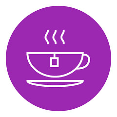 Image showing Hot tea in cup line icon.