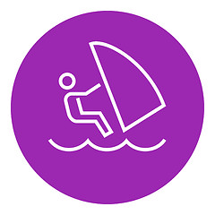 Image showing Wind surfing line icon.