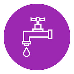 Image showing Dripping tap with drop line icon.