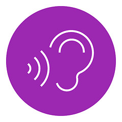 Image showing Ear and sound waves line icon.