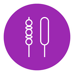 Image showing Shish kebab line icon.