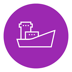 Image showing Cargo container ship line icon.