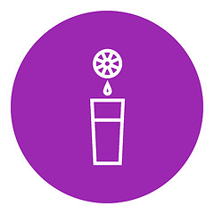 Image showing Glass of juice line icon.