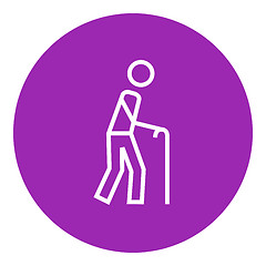 Image showing Man with cane line icon.