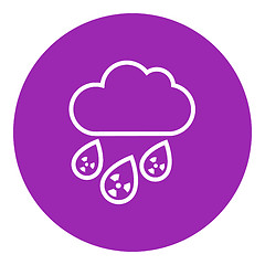 Image showing Radioactive cloud and rain line icon.