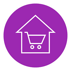 Image showing House shopping line icon.