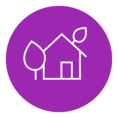 Image showing Eco-friendly house line icon.