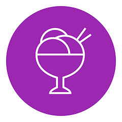 Image showing Cup of an ice cream line icon.