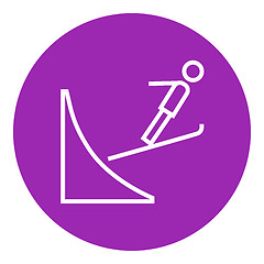 Image showing Ski jumping line icon.