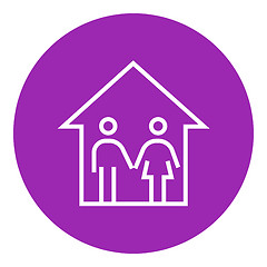 Image showing Family house line icon.