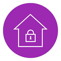 Image showing House with closed lock line icon.