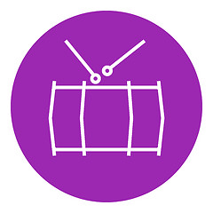 Image showing Drum with sticks line icon.