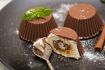 Image showing dessert from cream and chocolate