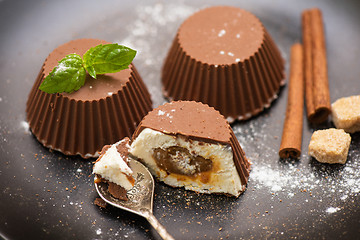 Image showing dessert from cream and chocolate