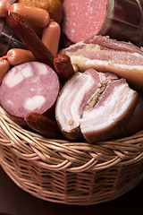 Image showing Variety of sausage products