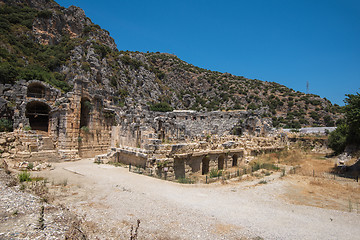 Image showing Ancient lycian Myra rock tomb