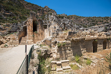 Image showing Ancient lycian Myra rock tomb