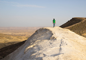 Image showing Hiking people in desert