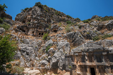 Image showing Ancient lycian Myra rock tomb