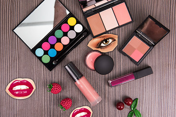 Image showing summer cosmetics set for make-up