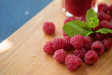 Image showing fresh ripe raspberries