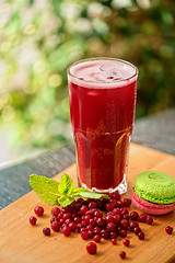 Image showing fruit drink with cranberries