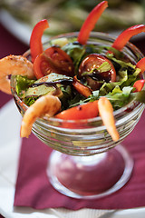 Image showing salad with cooked shrimp