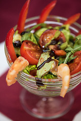 Image showing salad with cooked shrimp