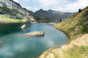 Image showing Romantic mountain lake in Alps