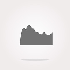 Image showing vector mountain on glossy web icon isolated on white background