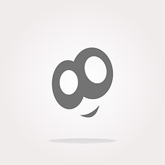 Image showing vector smiley face icon button, funny face for web