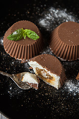 Image showing dessert from cream and chocolate