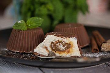 Image showing dessert from cream and chocolate