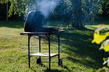 Image showing Grilling in the garden