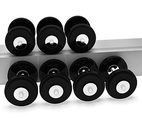 Image showing Exercise Dumbbells Represents Get Fit And Exercised 3d Rendering