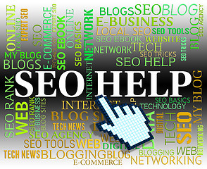 Image showing Seo Help Represents Web Site And Assist