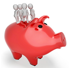 Image showing Piggybank Save Represents Render Saved And Currency 3d Rendering