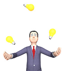 Image showing Lightbulbs Character Represents Power Source And Agility 3d Rend