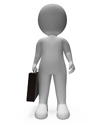 Image showing Businessman Standing Means Waited Wait And Render 3d Rendering