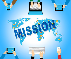 Image showing Online Mission Indicates Web Site And Achievement